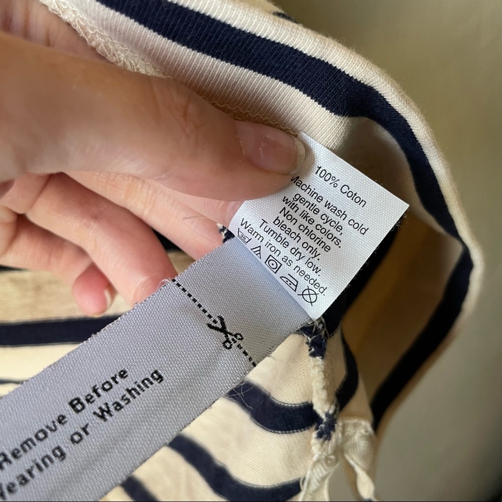 J. Crew Women's Classic Striped T Shirt Boatneck Sleeve‎ Pullover Top - Picture 10 of 11